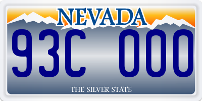 NV license plate 93C000