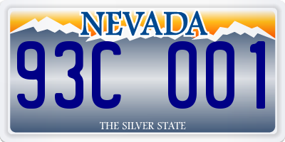 NV license plate 93C001