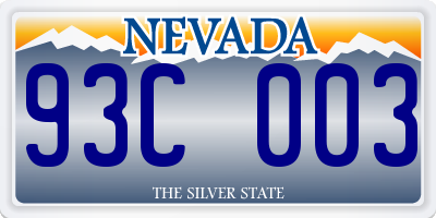 NV license plate 93C003