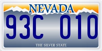 NV license plate 93C010