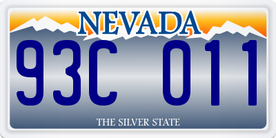 NV license plate 93C011