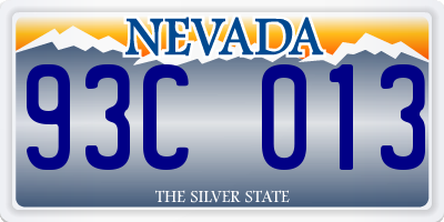 NV license plate 93C013