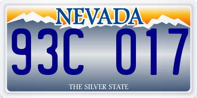 NV license plate 93C017