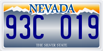 NV license plate 93C019