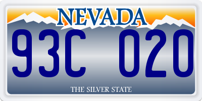 NV license plate 93C020