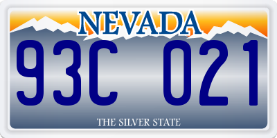 NV license plate 93C021