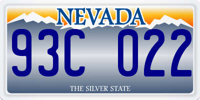 NV license plate 93C022