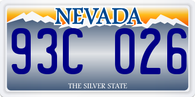 NV license plate 93C026