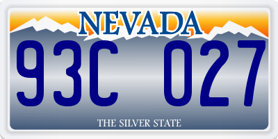 NV license plate 93C027