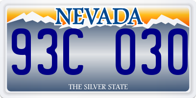 NV license plate 93C030