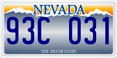 NV license plate 93C031