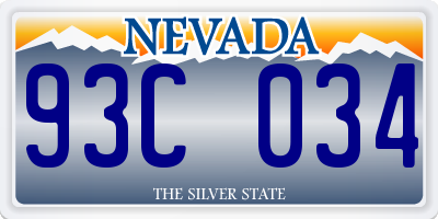 NV license plate 93C034