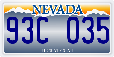 NV license plate 93C035