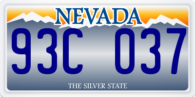 NV license plate 93C037