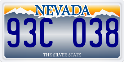 NV license plate 93C038