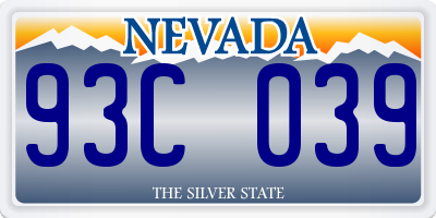 NV license plate 93C039