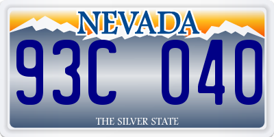 NV license plate 93C040