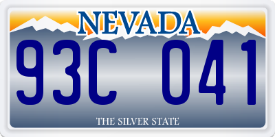 NV license plate 93C041