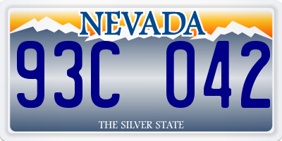 NV license plate 93C042