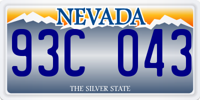 NV license plate 93C043