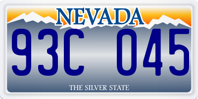 NV license plate 93C045