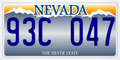 NV license plate 93C047