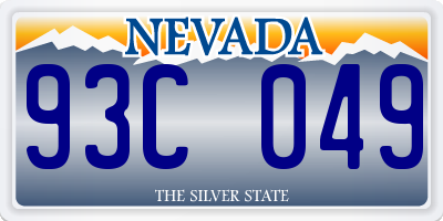 NV license plate 93C049