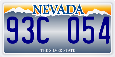 NV license plate 93C054