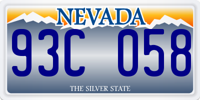 NV license plate 93C058