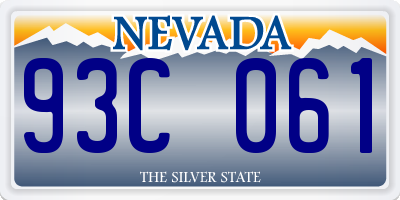 NV license plate 93C061