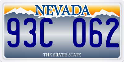 NV license plate 93C062