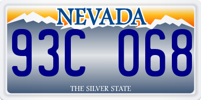 NV license plate 93C068