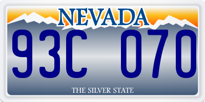 NV license plate 93C070