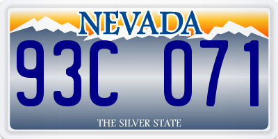 NV license plate 93C071