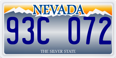 NV license plate 93C072