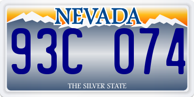 NV license plate 93C074