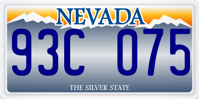 NV license plate 93C075