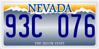 NV license plate 93C076