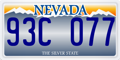 NV license plate 93C077