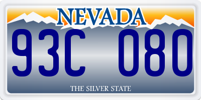 NV license plate 93C080