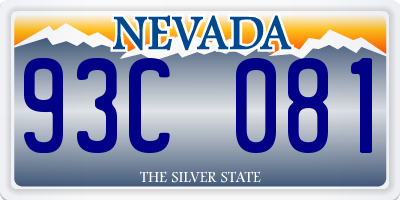 NV license plate 93C081