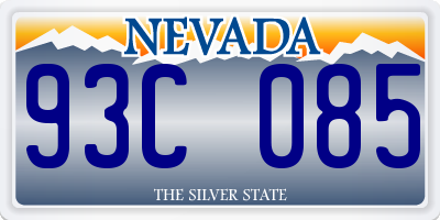 NV license plate 93C085