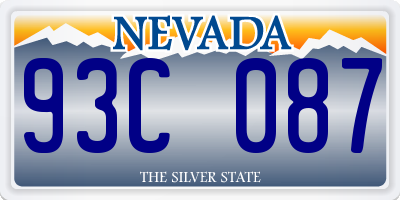 NV license plate 93C087