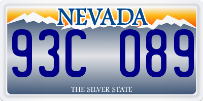 NV license plate 93C089