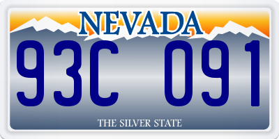 NV license plate 93C091