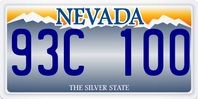 NV license plate 93C100