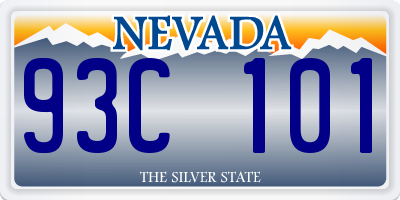 NV license plate 93C101