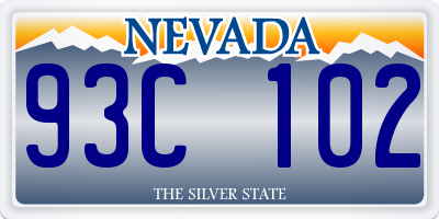 NV license plate 93C102