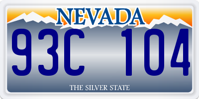 NV license plate 93C104