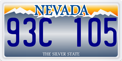 NV license plate 93C105